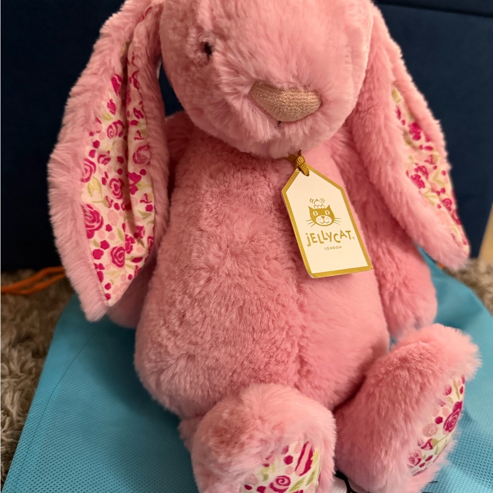 Authentic Jellycat Blushkin Blossom Luxe Bunny NWT and Jelly cat bag - Picture 10 of 11